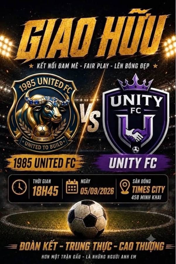 Poster giao hữu gặp Unity FC